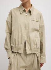 Luxe Spring Twill Bomber | Tibi Taupe