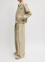 Luxe Spring Twill Bomber | Tibi Taupe