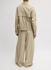Luxe Spring Twill Bomber | Tibi Taupe