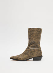 Distressed Leo Boot | Tibi Black/Tan Multi