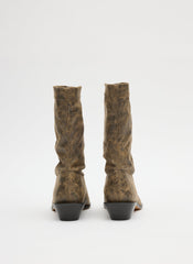 Distressed Leo Boot | Tibi Black/Tan Multi