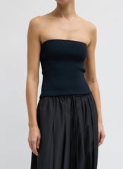 Ribbed Sweater Tube Top | Tibi Navy