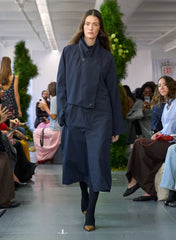 Double Collar Frank Trench | Tibi Navy