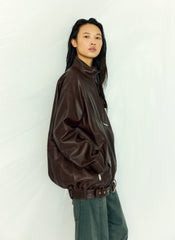 Leather Moto Bomber | Tibi Brown