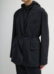 Tech Suiting Anorak Blazer With Zip Off Vest | Tibi Black