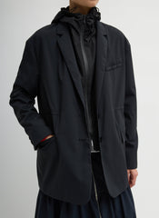 Tech Suiting Anorak Blazer With Zip Off Vest | Tibi Black