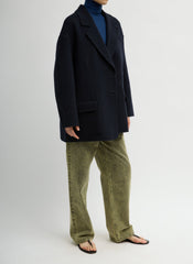 Luxe Double Faced Wool Angora Liam Blazer | Tibi Navy