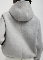 Compact Tech French Terry Zip Up Hoodie | Tibi Heather Grey