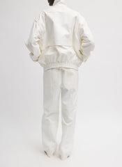 Patchwork Twill Slicker Jacket | Tibi White