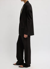 Viscose Suiting Hinged Sleeve Blazer | Tibi Black Multi