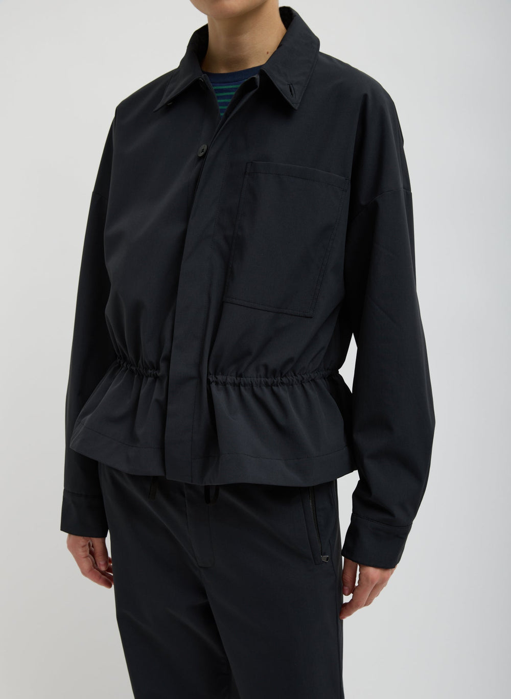 Tech Suiting Anorak Bomber | Tibi Black