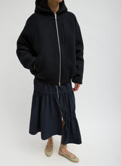 Compact Tech French Terry Zip Up Hoodie | Tibi Black