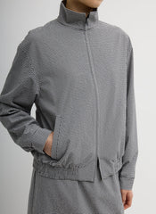 Tech Gingham Track Jacket | Tibi Black/White Gingham