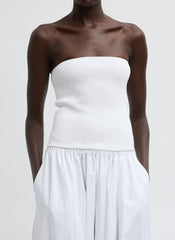 Ribbed Sweater Tube Top | Tibi White
