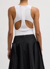 Ribbed Sweater Cut Out Tank | Tibi White
