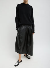 Anna Merino Wool Cut Out Racerback Pullover | Tibi Black