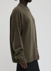 Cashmere Crewneck Oversized Pullover Sweater | Tibi Dark Hazelnut