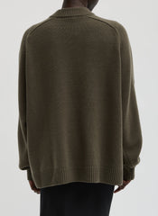 Cashmere Crewneck Oversized Pullover Sweater | Tibi Dark Hazelnut