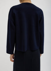 Double Faced Cashmere Oversized Easy Sweater | Tibi Dark Navy