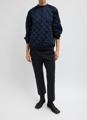 Cozy Quilting Sweatshirt | Tibi Navy