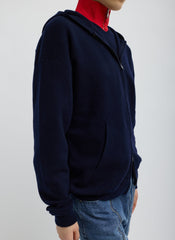 Double Faced Cashmere Hoodie | Tibi Dark Navy