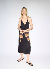 Summer Slip Wrap Dress | Tibi Black