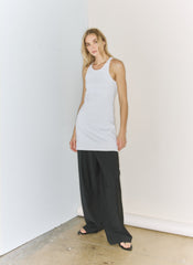 Bonded Viscose Sculpted Sleeveless Tunic Tank | Tibi Ivory