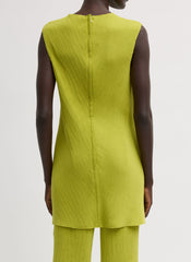 Viscose Plisse Sleeveless Bias Short Tunic Dress | Tibi Pea Pod