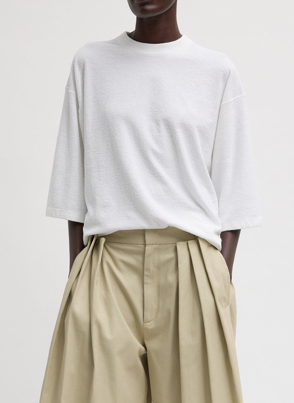Sable Oversized Easy T-Shirt | Tibi White