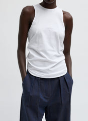 Shirred Back Tank | Tibi White