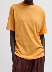 Sheer Crepe Knit Mock Unisex T-Shirt | Tibi Orange