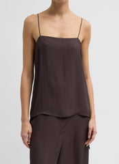 Summer Slip Cami | Tibi Chocolate Brown