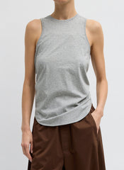 Shirred Back Tank | Tibi Heather Grey
