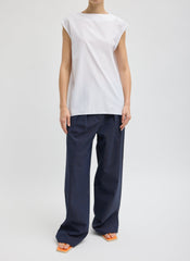 Summer Nylon Sleeveless Cocoon Top | Tibi White