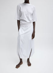 Short Sleeve T-Shirt With Shirred Back | Tibi White