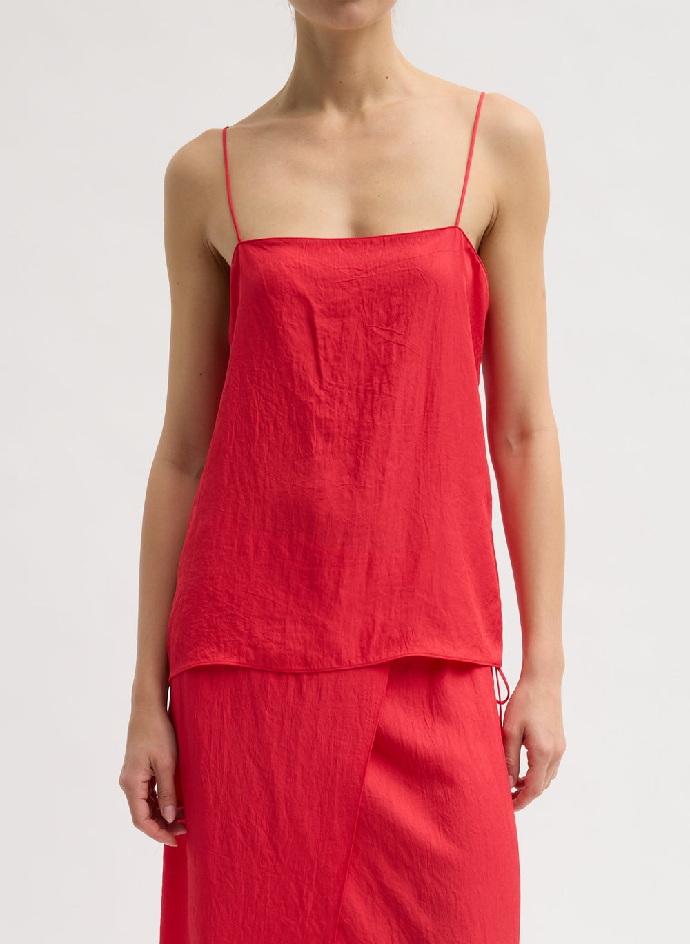 Summer Slip Cami | Tibi Faded Red