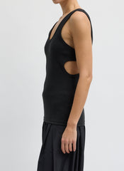 Ribbed Racerback Tank | Tibi Black