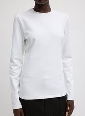 Compact Ultra Stretch Cut Out Back Top | Tibi White