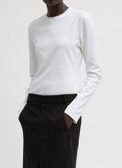 Compact Ultra Stretch Cut Out Back Top | Tibi White