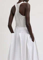 Crewneck Racerback Bodysuit | Tibi White