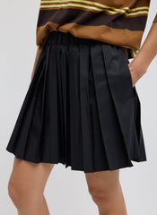 Summer Nylon Pull On Mini Skirt | Tibi Black