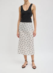 Silk Gazar Jacquard Pencil Skirt | Tibi Ivory Multi