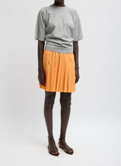 Summer Nylon Pull On Mini Skirt | Tibi Orange