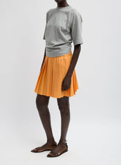 Summer Nylon Pull On Mini Skirt | Tibi Orange