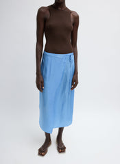 Summer Slip Wrap Skirt | Tibi Baby Blue