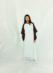 Leather Asymmetrical Balloon Skirt | Tibi Optic White