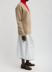 Leather Asymmetrical Balloon Skirt | Tibi Optic White
