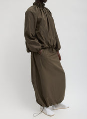 Italian Sporty Nylon Maxi Anorak Skirt | Tibi Dark Hazelnut