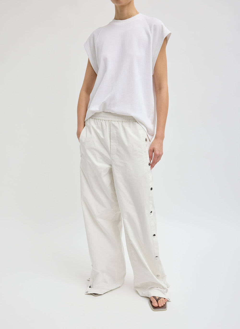 Nylon Snap Jogger | Tibi White