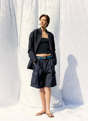 Crispy Nylon Stella Short | Tibi Navy